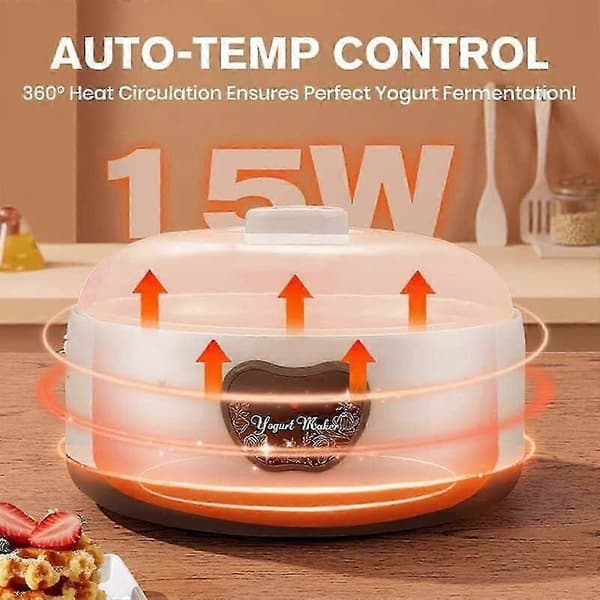 Probiotisk yoghurtmaskin med temperatur- og tidsinnstillinger 5 5