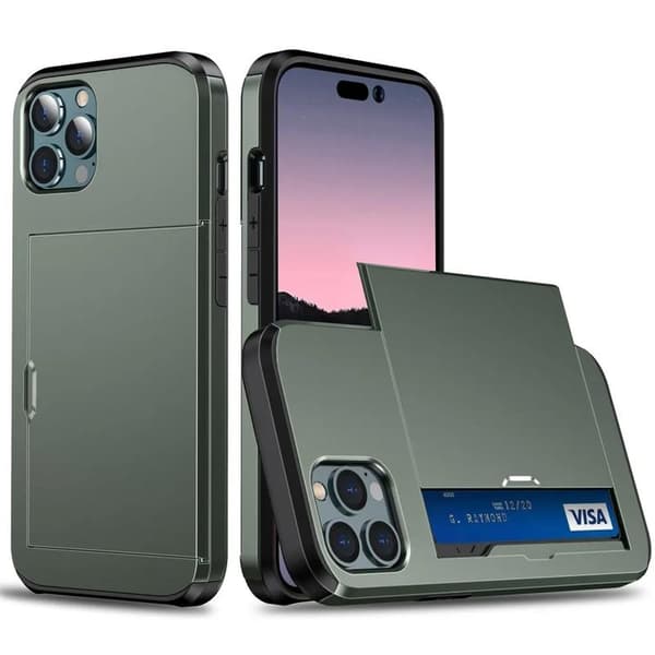 Mobilcover til iPhone 15 Pro Max Kortholder - Grøn Grön 50