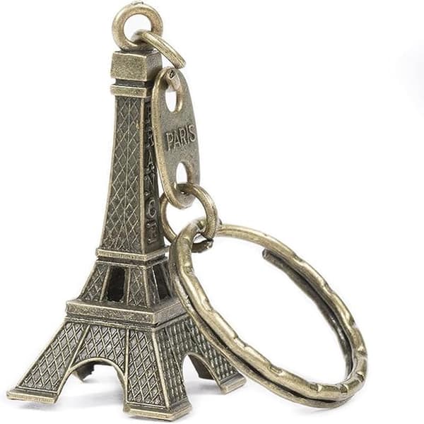 3 Eiffeltårns nøgleringe farverige gaver souvenirs Paris Frankrig