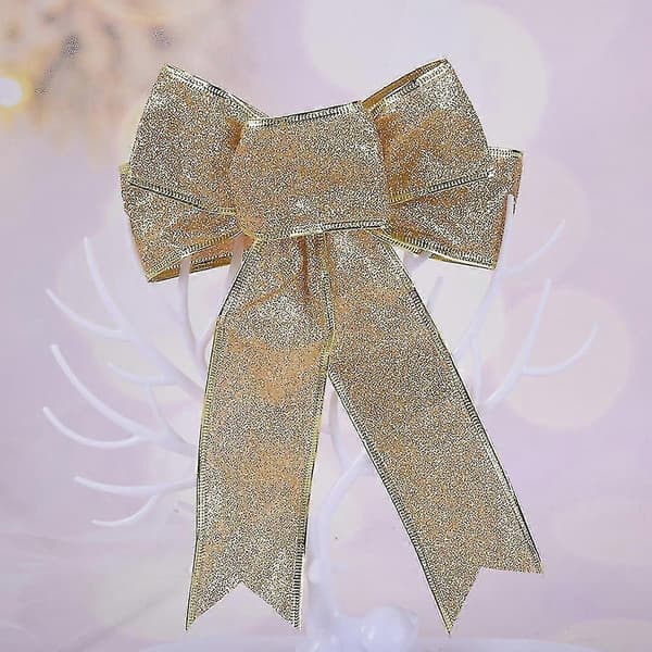 8 st Glitter Julkrans Rosett Julgransprydnader Rosetter För Julfestdekor gold