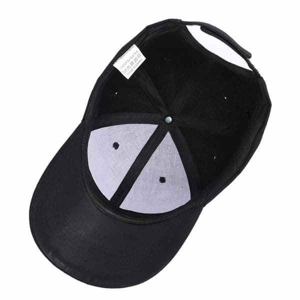 Black Cap - Sport Strapback with Velcro Closure, One Size Fits All