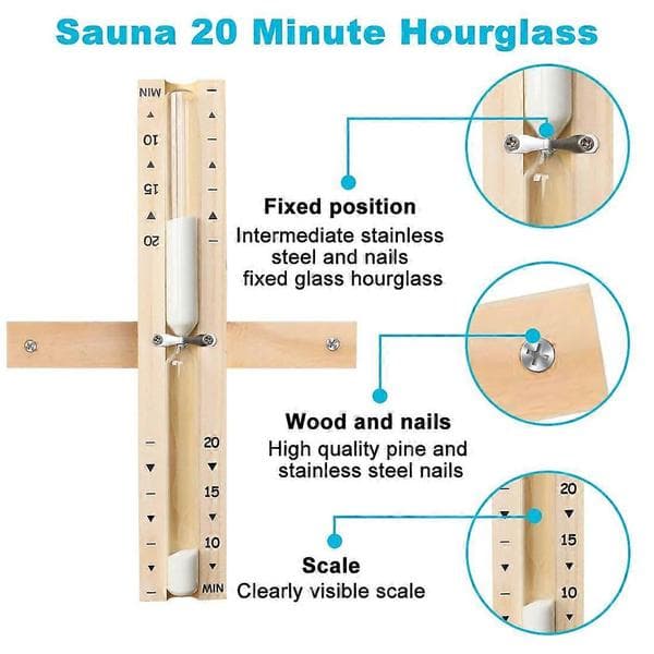 Sauna Timeglas Timer 30 Minutter Træ Sandur, Varmebestandigt Roterende Design til Spa Rum
