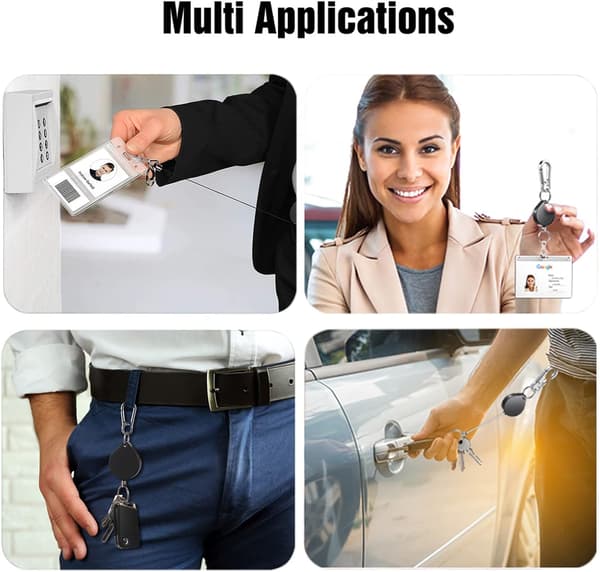 2-pack Retractable Keychain, Student ID, Retractable Key Holder, Lanyard