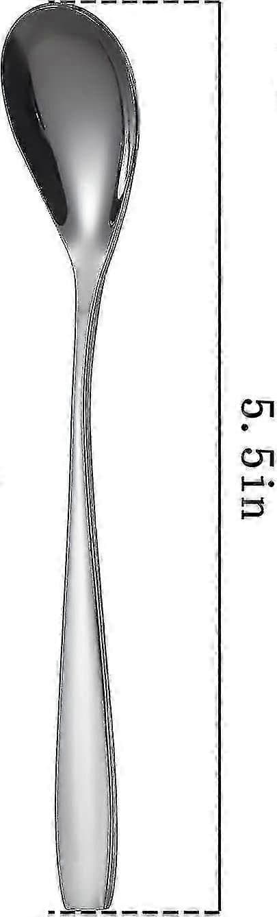 Sæt med 6 æggeskeer i rustfrit stål, 14 cm, til blødkogte æg