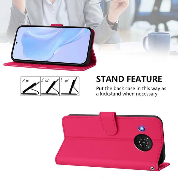 Ensfarget PU-deksel til Nokia X20 / X10 Rose Red