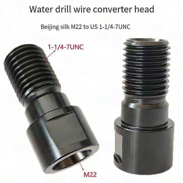 Adapter til diamantkerneborebits, 1-1/4\" til 7\" UNC til M22 gevindstørrelseskonverter