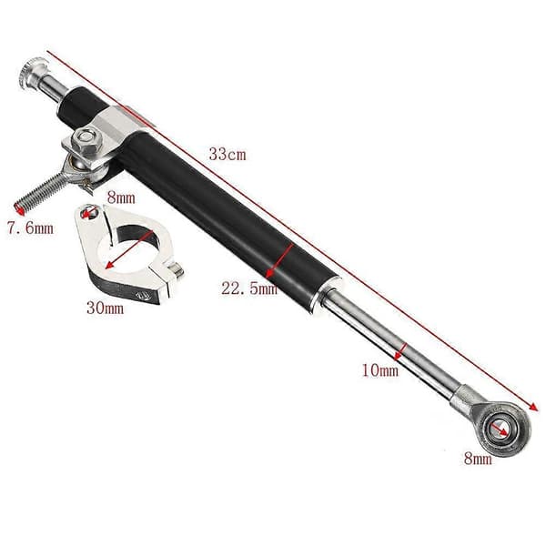 330MM Universal Motorsykkel Styredemper Stabilisator Demper-Styrestøtdemper Retningssikkerhetskontroll Blue