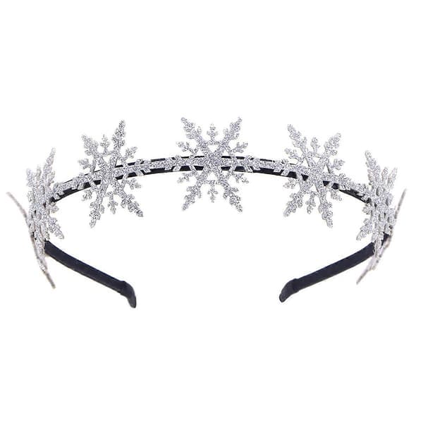 Julhårband Glitter Snöflinga Hårband för barn 2-pack Silver Partyfavörer