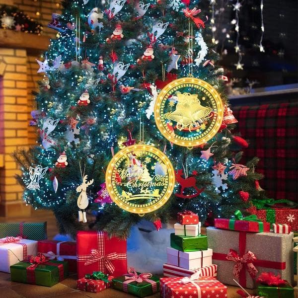 Decorative Christmas Lights, 3D Hanging String Lights, Christmas Lighting, Hanging Window, LED Suction Cup, String Lights, Christmas, Battery Operated