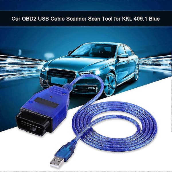 OBD2 USB-scanner til KKL 409.1 Blåt bildiagnosekabel med 16-bens stik