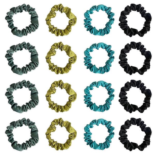 16 stk sateng hårstrikker for søvn natt scrunchie, hårtilbehør hårstrikk hodeplagg for kvinner stil 5