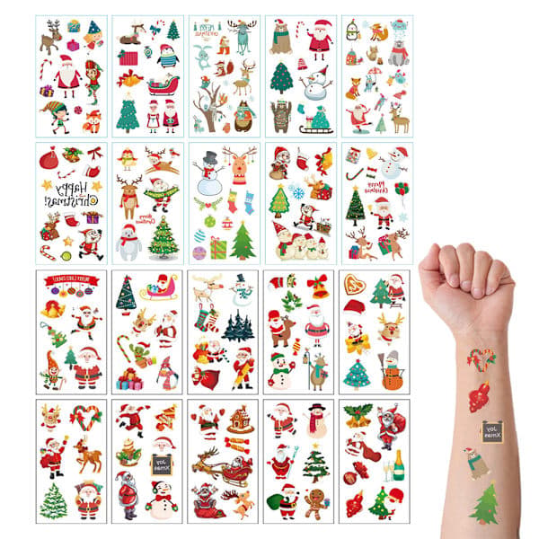 Sommerudsalg 20 ark Julemidlertidige Tatoveringer til Børn/Kvinder Midlertidige
