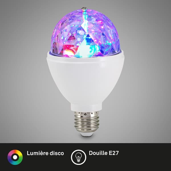 0528-003 LED Discolampa, Plast, E27, 3W, Vit, 1 Enhet (1-pack)