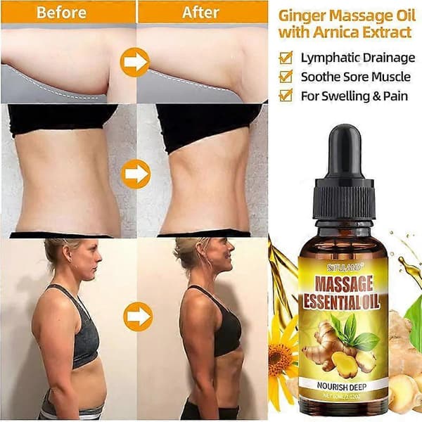 Eterisk lavendelmassageolja, 100 % naturlig aromaterapi eterisk olja för aromaterapi, diffusor, luftfuktare, djupt närande, idealisk för massage Ginger