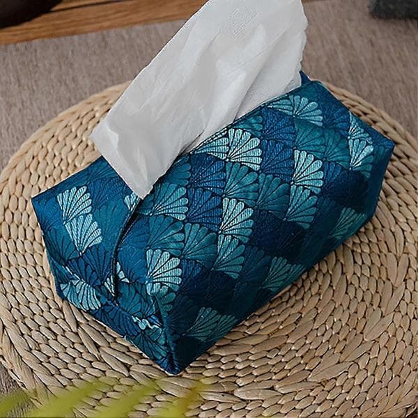 Rektangulær oppbevaringspose for tørkepapir, husholdningsserviettpose, borddekorasjon til hjemmet, 1-pakning Navy Blue