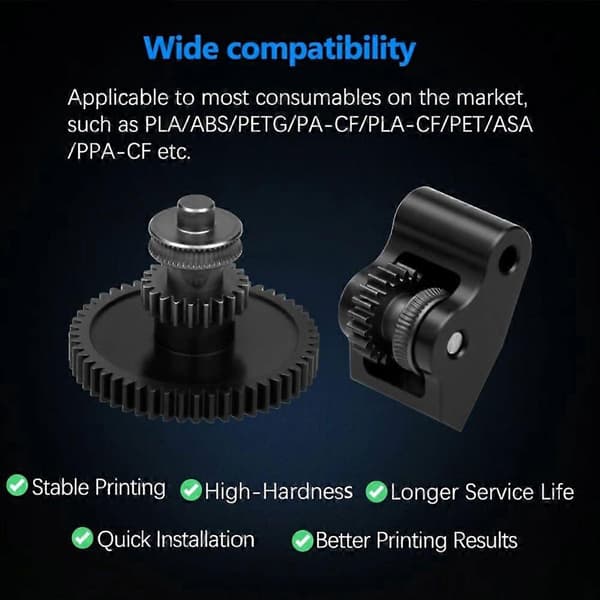 Härdad stålkugg för Centauri Carbon Extruder Gears för Elegoo Centauri Carbon 2 3D-skrivartillbehör Black