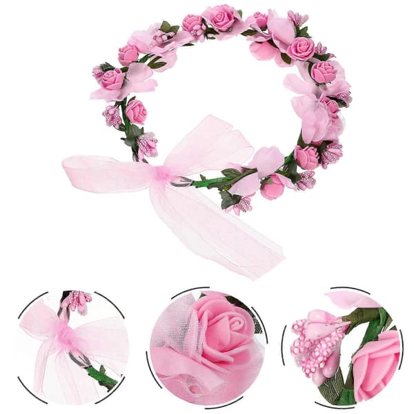 Blomsterhodebånd Brudehårbånd for dekor Blomsterkrone Bryllupshodebånd