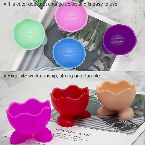 10 Silicone Egg Cups, Widesmart Colorful Egg Steamer Egg Poachers Kitchen Boiled E-wtake