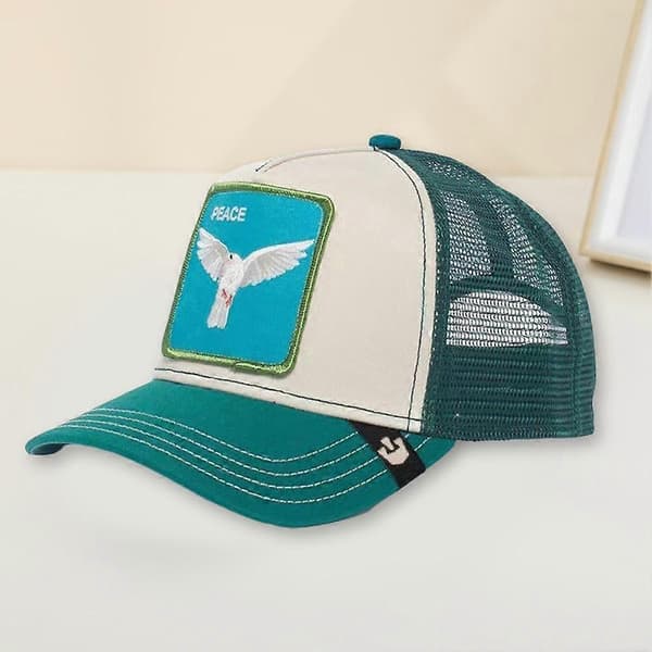Dyreformet broderet baseballkasket, sort panter, hane, ulv AA C
