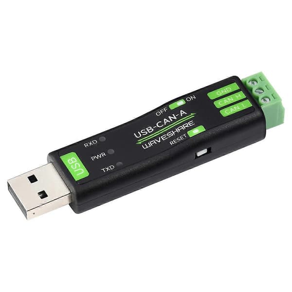 Waveshare USB til CAN-adapteranalysator modell A, STM32-brikkeløsning, flere arbeidsmoduser, kompatibel med flere systemer Svart