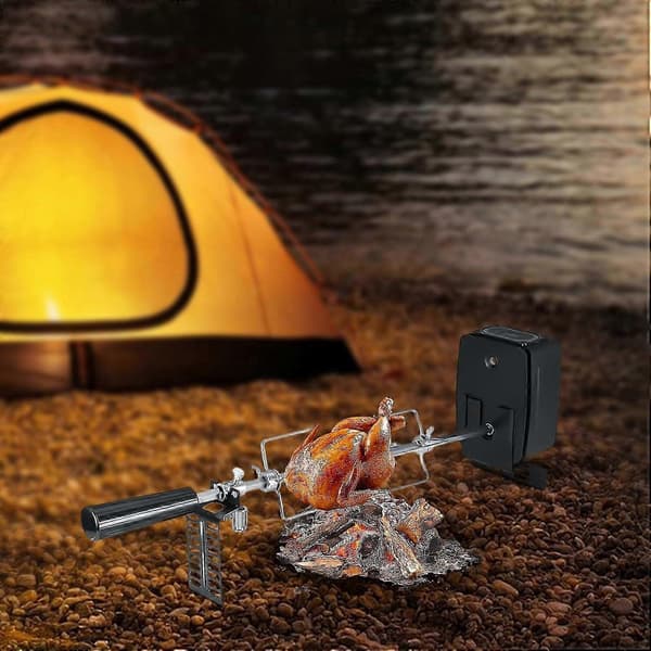 Grillspydsett i rustfritt stål, 106 cm rotisserispyd med motor Ref: 7946