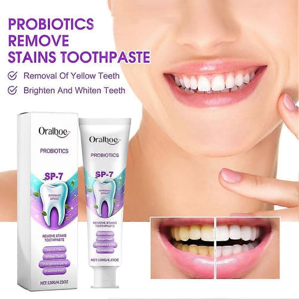 SP-7 Probiotika Whitening Ta bort fläckar Tandkräm