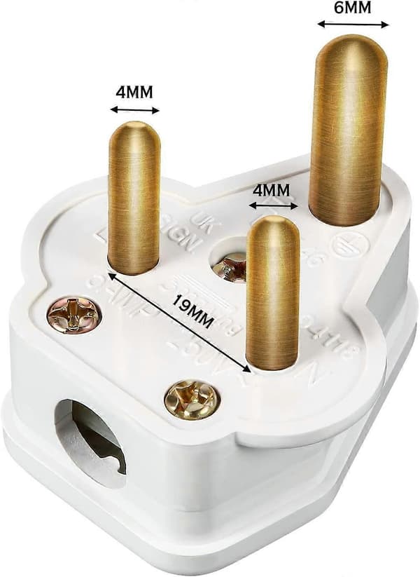 5 Amp runde stikpropper, 3-benede lysstik til scenelyslampe (hvid 10 stk.)