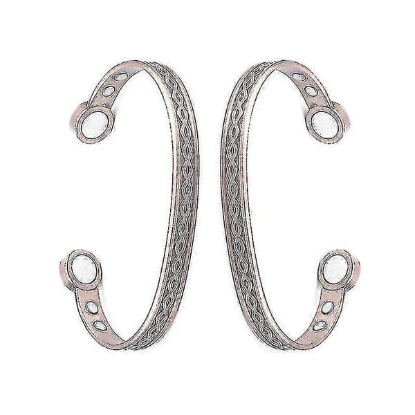 Mote Klassisk Punk Rose Gull Magnetisk Terapi Åpent Armbånd Copper