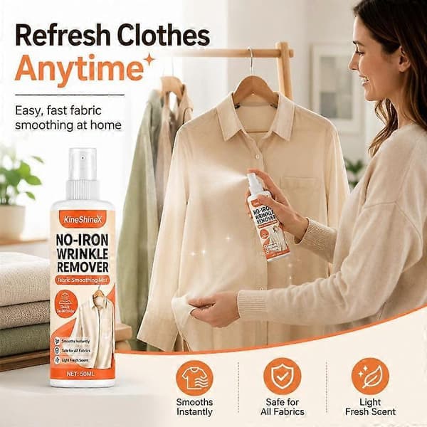 Strygefri rynkefjerner stofglatningsspray - 50ML 2PCS