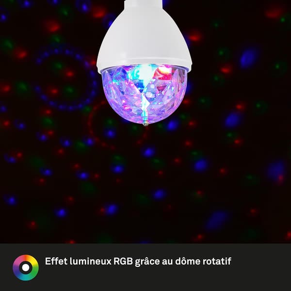 0528-003 LED Discolampa, Plast, E27, 3W, Vit, 1 Enhet (1-pack)