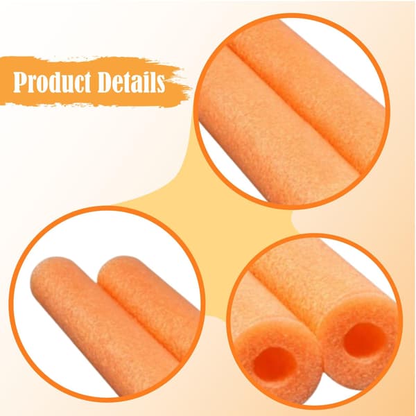 SM SunniMix 2-pack poolnudlar ihåligt rör svamp simnudlar vattenleksaksset för simflythjälp lämplig för trädgårdspoolfester Orange