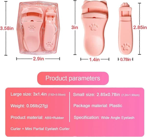 Mini øjenvippebukker, 2 stk. katteklo (pink)