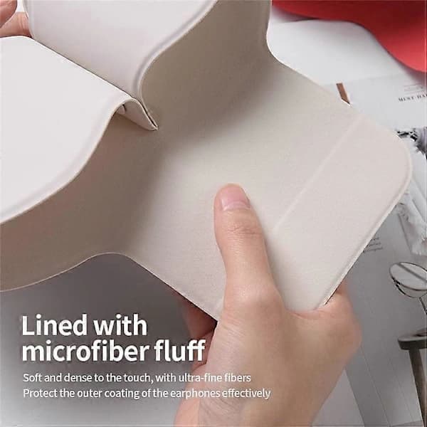 Compatible Protective Case for AirPods Max (with Sleep Mode), White PU Leather Headphone Case
