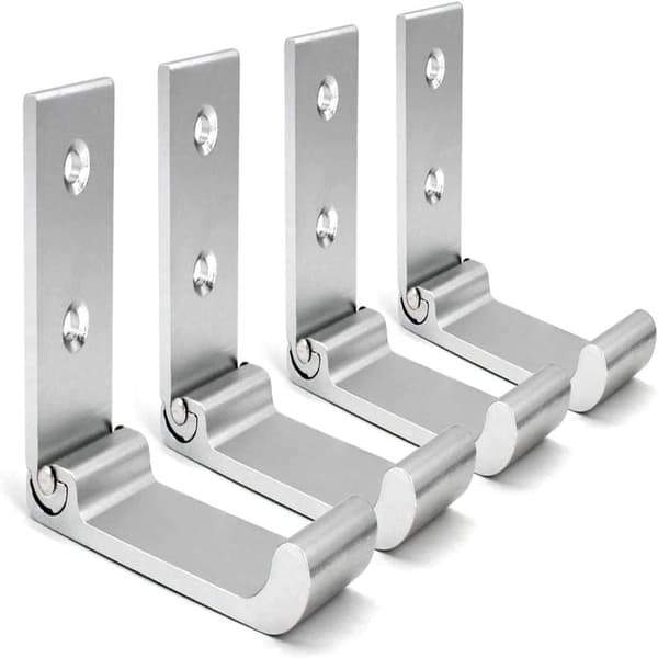 4 st väggkrokar, hopfällbara krokar, aluminiumlegering