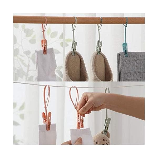 Small Mini Clothes Peg with Plastic String, 24 Pieces, as I