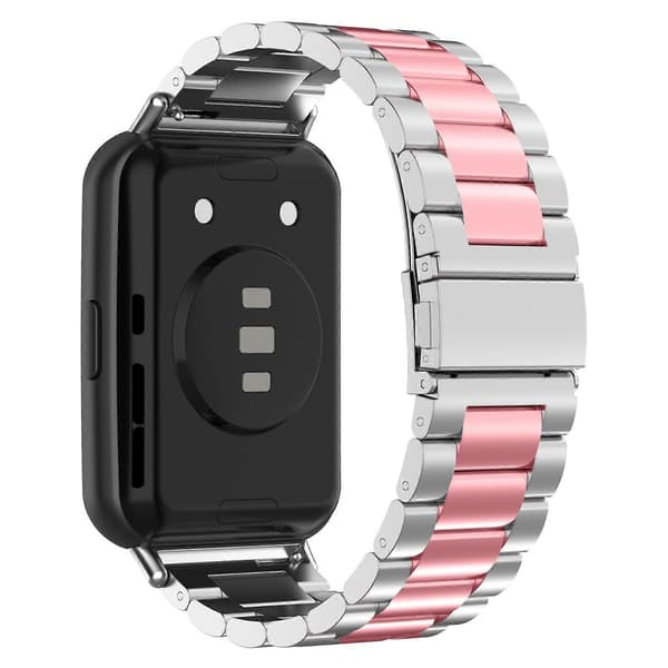 Til Huawei Watch Fit 2 urrem i rustfrit stål Silver Pink