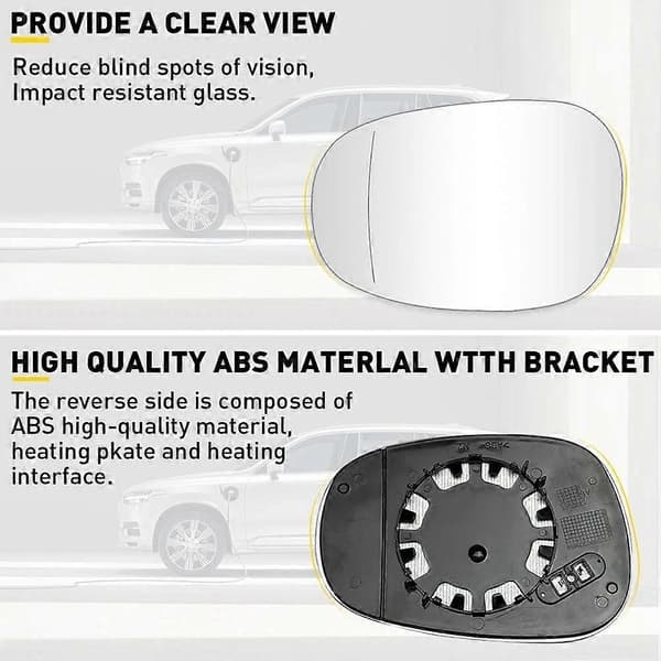 Vänster och höger sidospegelglas med värme 51167252894 51167252893 för BMW E81 E90 E91 E92 325i White