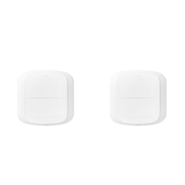 2X Tuya WIFI 2-gangs scene-knapkontakt trykfjernbetjeningspanel Smart Home Linkage Automation Sence Controller WiFi-version Vit