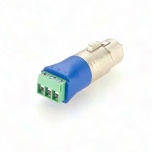 Loddefri 3-bens XLR han til skrueterminaladapter til mikrofonlydforbindelse