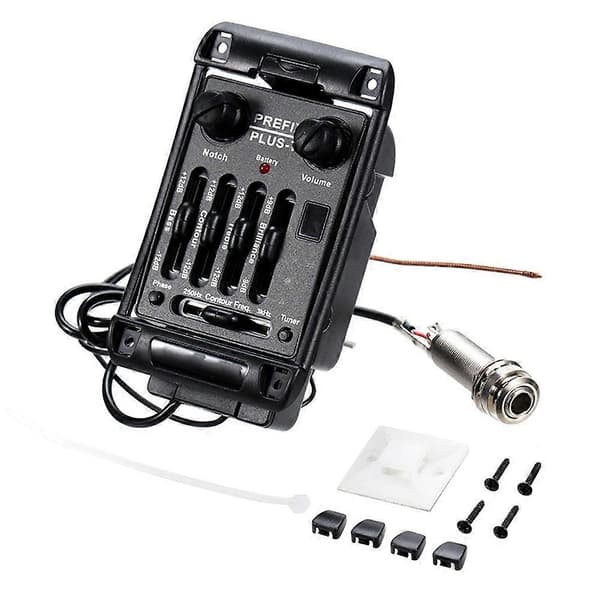 Akustisk Gitarr Pickup Prefix Plus-T Inbyggd Förförstärkare Matrix Pickup EQ Stämapparat Mjuk Piezo Pickup Equalizer System Black