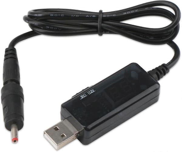 til 9V, 5V til 12V Step Up, USB-kabel DC 5V Boost til 9V 12V spenningsomformer 1A Step-up Volt transformator strømregulatorlinje med LED-skjerm