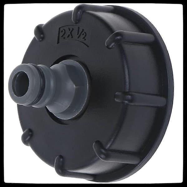 2 stk. IBC-tankadapter, IBC-forbindelse S60x6 til 4 vandrørshaneforbindelse 1/2 tomme groft gevindslangefitting