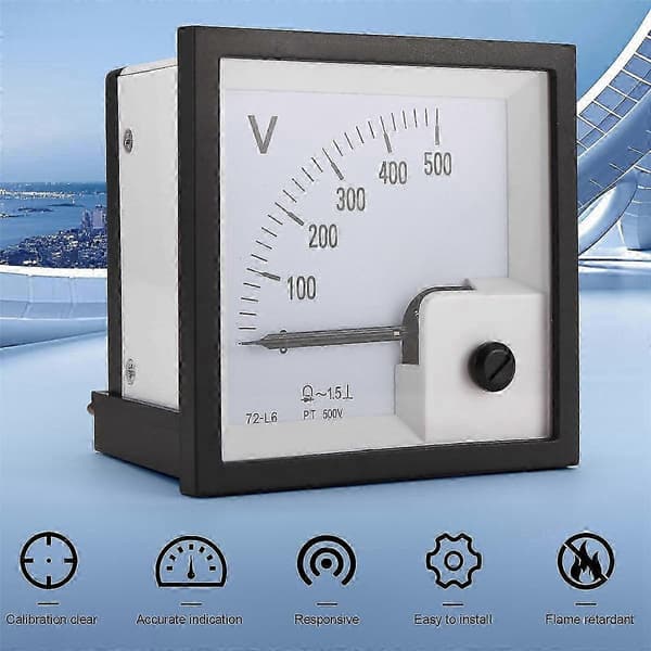 Analog Voltmeter 500V Pointer Style Spændingsmålingsværktøj til Elektrisk Overvågning 500V