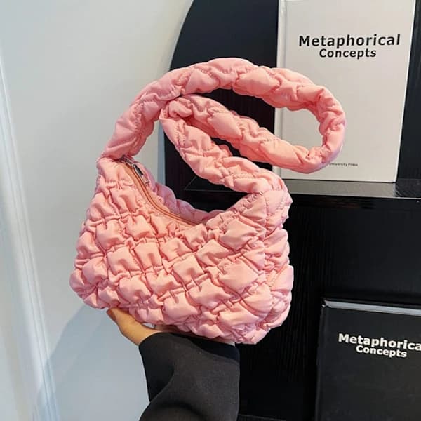 Plissert Bubbles Skulderveske Crossbody Veske GRÅ grå