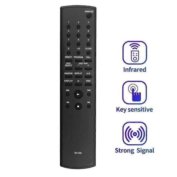 RC-1033 erstatningsfjernkontroll for Denon AV-mottaker effektforsterkerkontroller Black