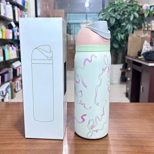Owala mugg 304 rostfritt stål vattenkopp bärbar studsande kopp bärbar dubbel drickskopp sugrörskopp 32oz
