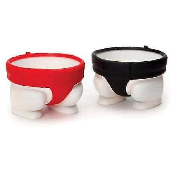 Sumo Äggkopp Set om 2, Roliga Påskäggkoppar, 5.5cm, Plast & Silikon