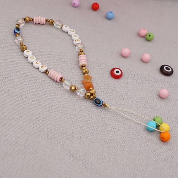 Alphabetical Eye Bead Mobile Phone Chain Women's Mobile Phone Lanyard