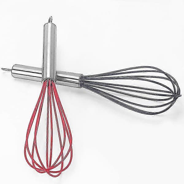 Premium visp i rustfritt stål med non-stick silikonbelegg - Svart