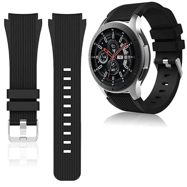 Silikonearmbånd til Samsung Galaxy Watch 46mm Armbånd Sort